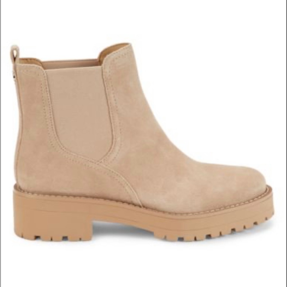 NEW Sam Edelman Judah Suede Chelsea Boots Beige Sesame Size 7.5
